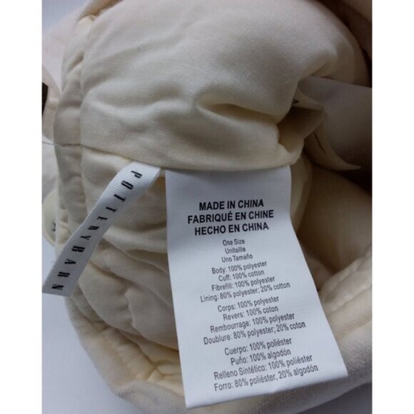 Pottery Barn Kate Faux Sheepskin with Bells Christmas Holiday Stocking Cream - Picture 8 of 11